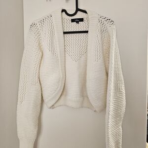 Lulu's Cream Knit Shrug